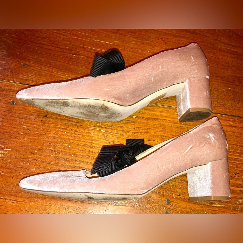 JCREW VELVET HEELS w Bow - Picture 5 of 10